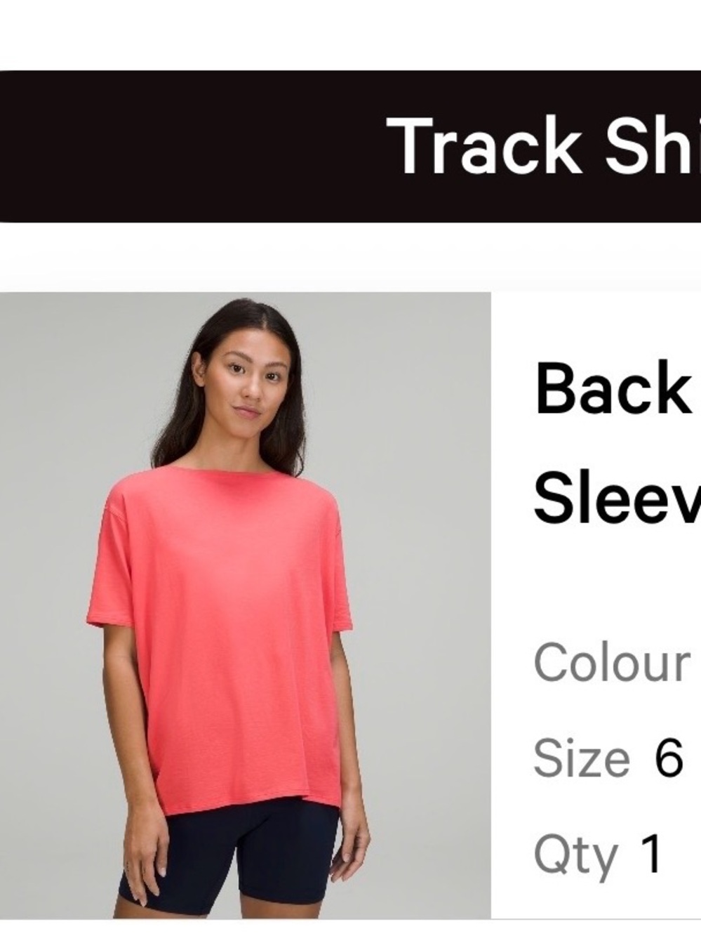 lululemon athletica Coral Pink Short Sleeve Track Top